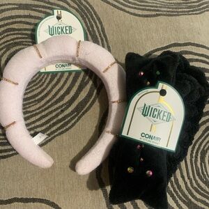 Pink and Black wicked Headband Duo